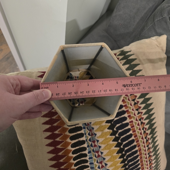 Blue Floral Hexagon Fabric Lampshade - Picture 4 of 5